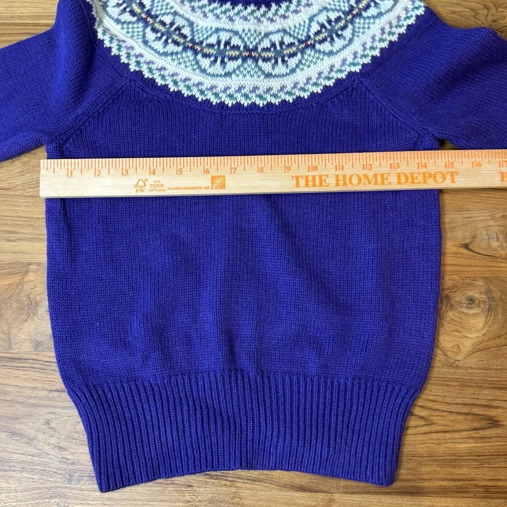 Vintage Ralph Lauren Sweater Girls’ Large Purple w. Patterned Collar